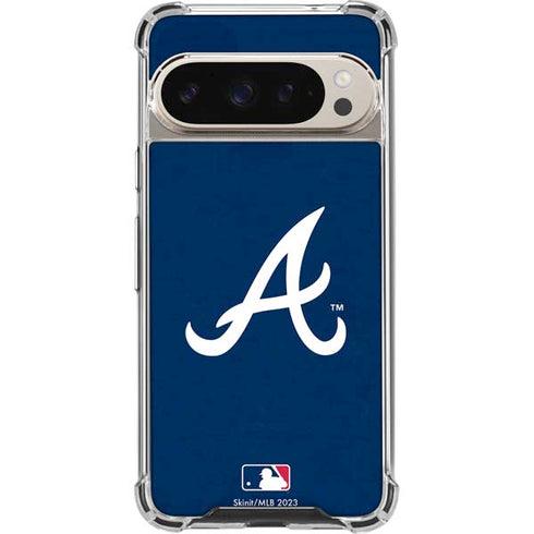 MLB Atlanta Braves - Solid Distressed Pixel 9/9 Pro Clear Case